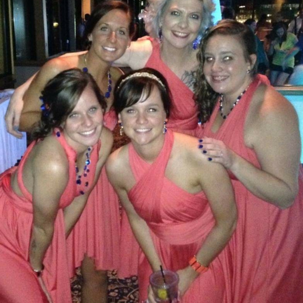 Coral wrap dress